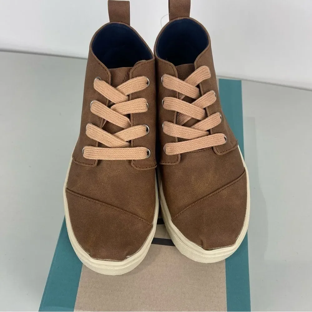 NEW TOMS Botas Cupsole Toffee Microsuede Sneakers Size 3 Youth Boys